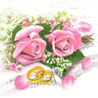 WEDDING RINGS & PINK ROSES, Maki