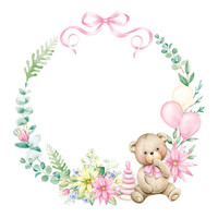 BABY TEDDY BEAR pink 33x33, Ambiente