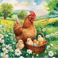 EASTER CHICKS IN MEADOW, Ambiente