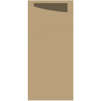 Príborník - SACCHETTO pocket + BIO tissue hnedý obrúsok 19x8,5/100ks, Duni