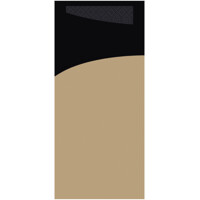 Príborník - SACCHETTO pocket + BIO tissue čierny obrúsok 19x8,5/100ks, Duni