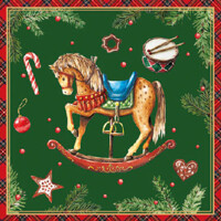 CLASSIC ROCKING HORSE green 25x25, Ambiente