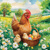 EASTER CHICKS IN MEADOW 33x33, Ambiente