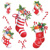 Kitchen towel X-Mas stockings white