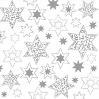 ORNAMENTS IN STARS silver 33x33, Ambiente