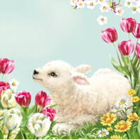 LAMB ON FLOWER MEADOW, Maki