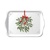 Tray melamine 13x21 cm Mistletoe with bow white